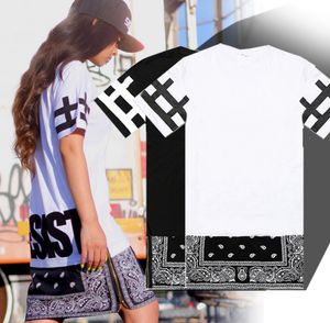 Unisex Hip Hop Tee New Cease Desist Paisley Bandana Print Graphic Unisex T Shirt Side Zipper Extended Women and Men T-Shirt