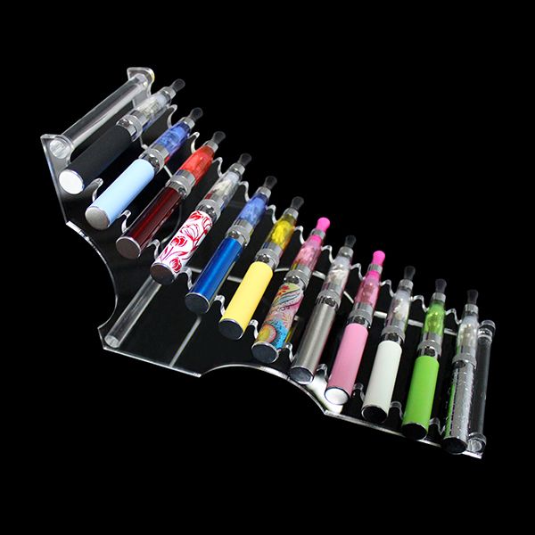 Acrylic e cig display frame showcase clear exhibit shelves standing show stand holder rack for clearomizer ego battery DHL