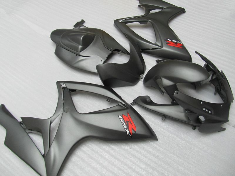 7 hediyeler Mat Siyah Suzuki GSXR600 Fairings GSXR 600 750 2006 2007 06 07 Yüksek Kalite gsxr600 gsxr750 sıkıştırma kalıplama