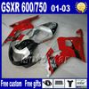 7gifts motorcycle parts for SUZUKI K1 fairings 2001-2003 GSX-R600 GSX-R750 01 02 03 GSXR600/750 blue white fairing kit Uy83+Seat Cowl