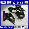 Verkleidungsset für Suzuki GSX-R 600/750 K1 2001–2003, grün-schwarze Karosserieverkleidungen GSX R 600 750 01 02 03 Uy97 7Geschenke