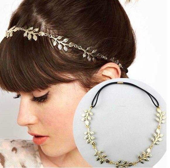 Hurtownie -Darmowa wysyłka 5 pozostawia złote urok kobiety moda metalowy łańcuszek głowy biżuteria pałąk do włosów pasmo włosów szpilka do włosów barretki gorąca