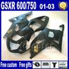 Kit de carenagem de corrida de estrada para SUZUKI 2001-2003 GSXR600 GSXR750 carenagem de preto branco aftermarket GSX R600 / 750 K1 01 02 03 HJ56 7gifts