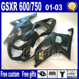 bodykits for suzuki fairing gsx r600 r750 k1 2001 2002 2003 gsxr 600 750 0103 k1 matte black fairings kit hj37seat cowl