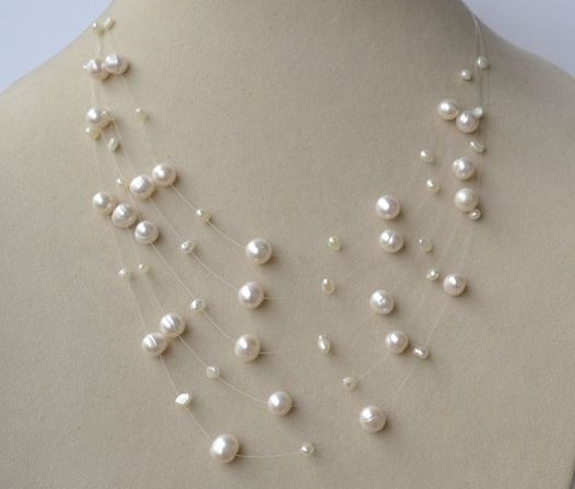 

New Fine Pearls Jewelry Five-row models shaped natural white pink purple pearls necklace simple gift delicate baby's breath