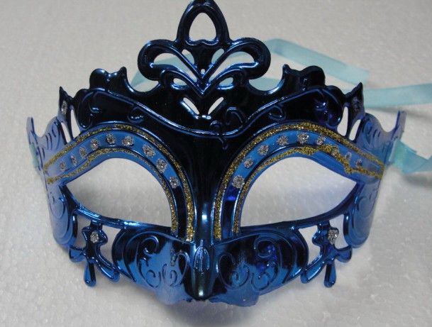 Blandade färger guldpulver målade Imperial Crown Mask Party Mask Svetsning Guld Mode Masquerade Venetian Färgglada 25st / 