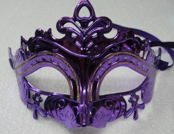 Blandade färger Guldpulvermålad kejserlig kronmask Party Mask Welding Gold Fashion Masquerade Venetian Colorful lot7250852