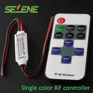2st mini RF LED-styrenhet Enkelfärg med trådlös fjärrkontroll Mini Dimmer för 5050/3528 LED-bandljus 5-24V