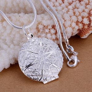 Photo Lockets Circle pendants + 20'' chains necklaces 925 sterling silver to hold lover's pictures