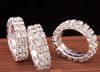 12 pièces 2 rangées strass cristal élastique anneaux vente en gros bijoux Lots