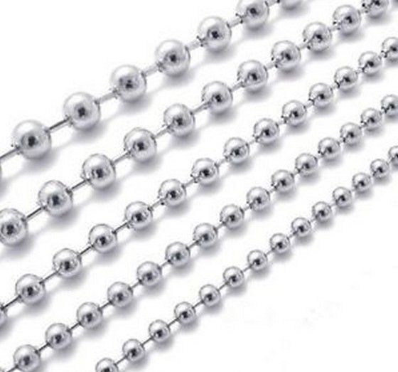 1.5mm / 2mm / 2.4mm / 3mm / 4mm / 6mm 5 Mètres mètres Boule perles Chaîne Bijoux Trouver chaîne en acier inoxydable