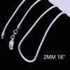2mm Thick snake chains 50pcs/lot Mixed 16'' 18'' 20'' 22'' 24'' Short Long chains width c010 925 sterling silver For Pendants charms Gift