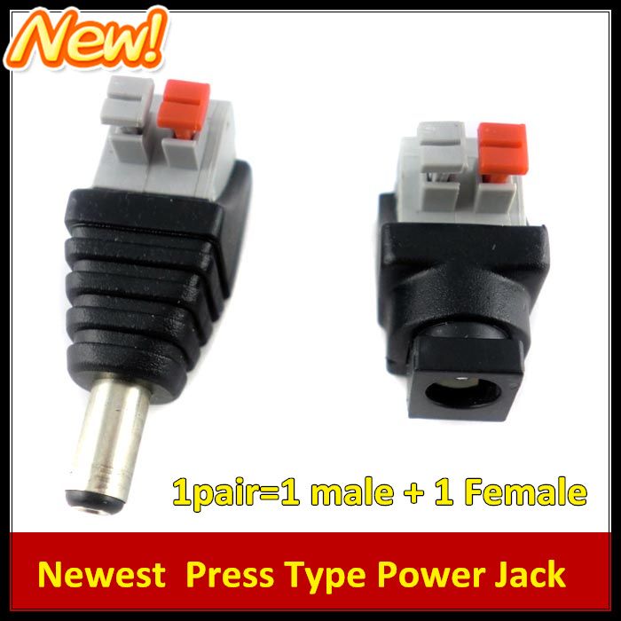 20 Pairs Male and Female 2.1x5.5mm DC Power Plug Jack Adapter Connector for CCTV