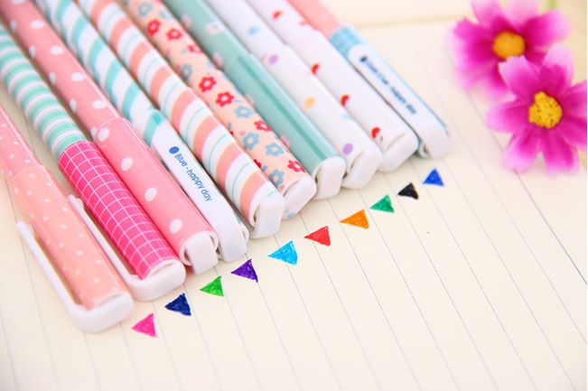 Color Gel Pen Kawaii Stationery Korean Flower Canetas Escolar Papelaria Gift Office Material School Supplies G715