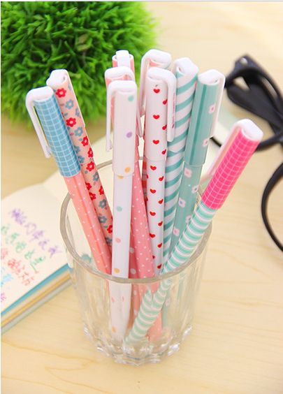 10 st / set färg gel penna kawaii brevpapper koreanska blomma canetas escolar papelaria present kontor material skolmaterial g715