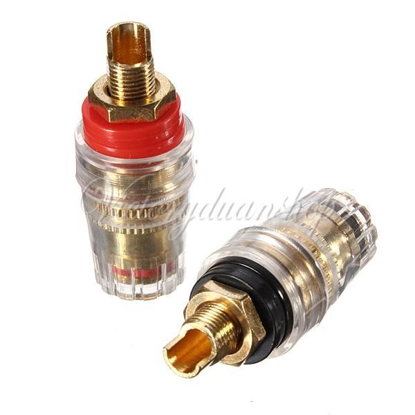 2 pçs amplificador alto-falante cabo terminal ligação post adequado para 4mm banana plug soquete conector dandys2097883