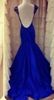 2016 Seksowne sukienki wieczorowe bez pleców CAP Rękawy królewska niebieska syrenka Sheer szyi z koralikami Postrzegaj przez formalne sukienki konkursowe sukienki 1856000