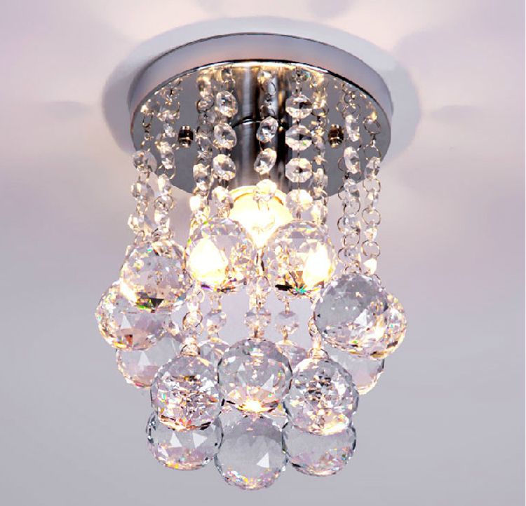 Tavan ışıkları Modern kristal gömme sundurma ışık mini kristal aydınlatma vestibül aydınlatma tavana monte led sundurma aydınlatma LED adım ...