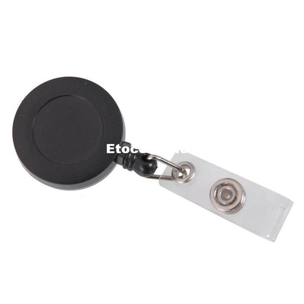 

Whole ale retractable reel id badge key card name tag holder with belt clip for key id badge black