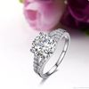Wholesale - 2Ct SONA Synthetic Diamond Ring for women Wedding bands Engagement Ring Silver white gold plated lovely promise Prong setting