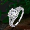 Whole - 2Ct SONA Synthetic Diamond Ring for women Wedding bands Engagement Ring Silver white gold plated lovely promise Prong 224s