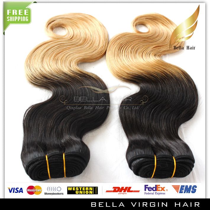 reine produit brésilien ombre extensions de cheveux vague de corps ondulé trame de cheveux humains t clolor ombre cheveux 1430 pouces dhl livraison gratuite