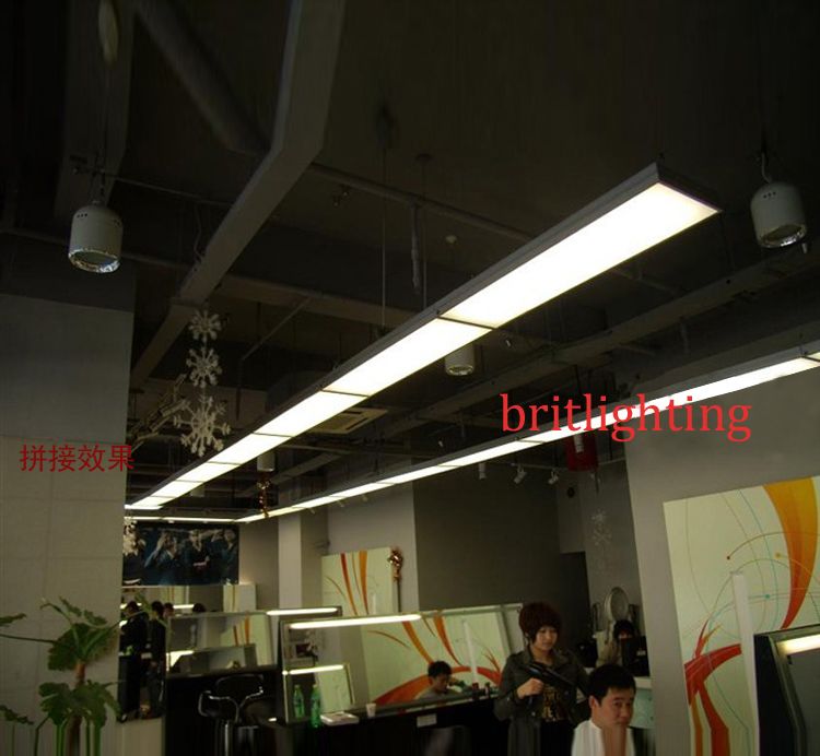 Linear Suspended Fluorescent Light Fixture With A Recessed Down Linear Suspended Fluorescent Light Fixture With A Recessed Down Lights Modern Conference Room Lighting Associates Office