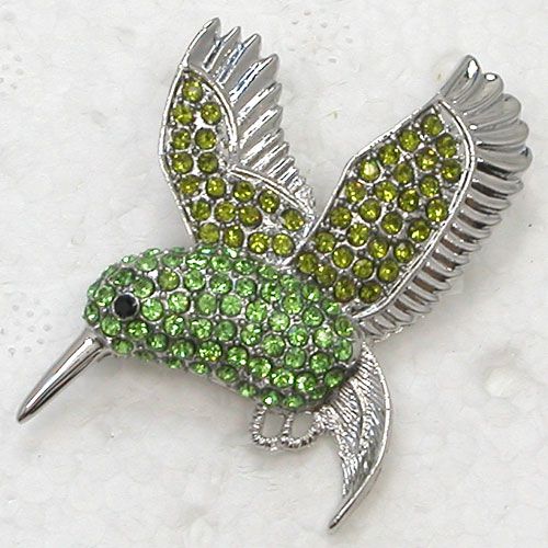 Wholesale Fashion Brooch Rhinestone Hummingbird Pin Brooches Apparel