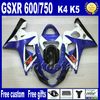 鈴木GSX-R600 GSX-R750 04 05 K4ホワイトレッドラッキーストライクABSフェアリングアフターマーケットセットGSXR 600 2004 2005 FB45