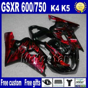 Motorfietsverbarstingen voor Suzuki GSXR Rode vlammen Hoogwaardige kuiken Body Kits K4 GSX R FB73
