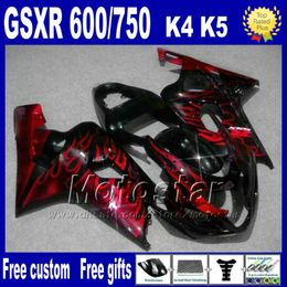motorcycle fairings for suzuki gsxr 600 750 2004 2005 red flames high grade fairing body kits k4 gsxr 600 750 04 05 fb73