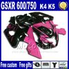 7gifts Kit carenatura di alta qualità per SUZUKI GSX-R600 GSX-R750 2004 2005 K4 nero LUCKY STRIKE carenature set carrozzeria GSX-R600/750 04 05 Fb90