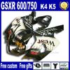 Kit de carenagem para SUZUKI GSXR 600 750 2004 2005 Carenagens de GS4 GSX-R600 04 GSX-R750 05 vermelho branco LUCKY STRIKE motobike sets Fb95