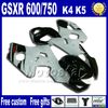 Fairing kit for SUZUKI GSXR 600 750 2004 2005 K4 fairings GSX-R600 04 GSX-R750 05 white red LUCKY STRIKE motobike sets Fb95