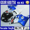 7 gifts Fairing kit for SUZUKI GSXR 600 750 2004 2005 K4 fairings GSX-R600 04 GSX-R750 05 white blue black motobike sets Fb98