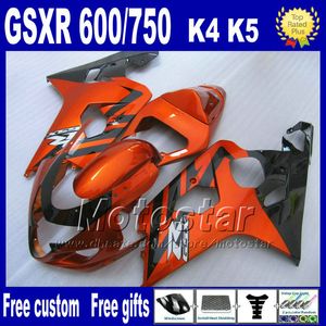 7 carenagens de motocicleta presentes para SUZUKI GSXR 600 750 2004 2005 marrom preto ABS plástico carenagem K4 GSX-R 600/750 04 05 Hj7