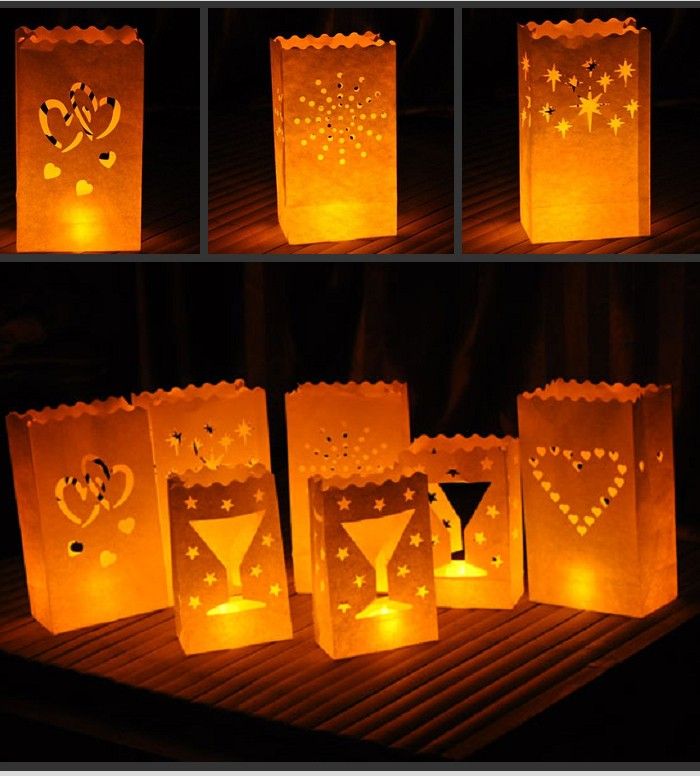 Fashion Hollow Paper Lantern Tea Candle Bags For Birthday Party