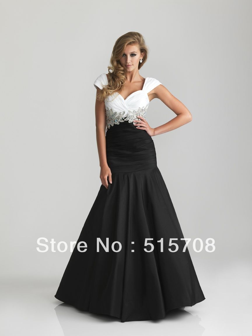 black top white bottom prom dress