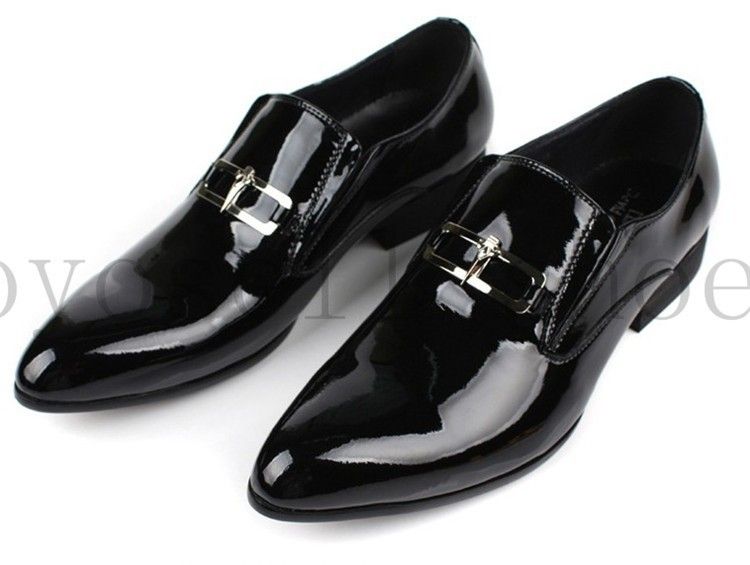 Large Size Eur45 Black Patent Leather Mens Dress Shoes Man Business ...