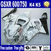 SUZUKI GSX-R600 / 750 2004 오토바이 부품 7 개 블루 페어링 바디 키트 K4 페어링 키트 GSX-R600 04 GSX-R750 05 Hj37