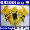 鈴木GSX-R600 / 750 2004 2005ブルーブラックフェアリングボディキットK4フェアリングキットGSX-R600 04 GSX-R750 05 HJ37