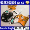 7 Geschenken ABS Fairing Body Kits voor Suzuki GSX-R600 GSX-R750 2004 2005 K4 GROENE BLACK BIJGELIJKHEID CANDWORK KIT GSX-R600 / 750 04 05 HJ54