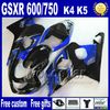 7 gifts ABS Fairing body kits for SUZUKI GSX-R600 GSX-R750 2004 2005 K4 green black fairings bodywork kit GSX-R600/750 04 05 Hj54