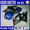 Suzuki GSXR600/750 04 05 K4 FAIRLING KIT GSX-R600/750 2004 2005イエローシルバーブラックアフターマーケットパーツNP46 +7ギフトのABSフェアリング