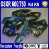 2004年2005年鈴木K4 GSX-R600 / 750 GSXR 600 R750 04 05紫色のブラックフェアリゾートボディワークセットFR49 + 7ギフト