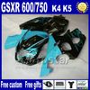 Kundenspezifisches Verkleidungs-Bodykit für 2004 2005 Suzuki K4 GSXR600 750 GSXR 600 R750 04 05 lila schwarze Verkleidungen Karosserieset FR497 Geschenke
