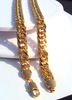 FREE SHIPPING Heavy MENS 24K REAL SOLID GOLD FINISH THICK MIAMI CUBAN LINK NECKLACE CHAIN