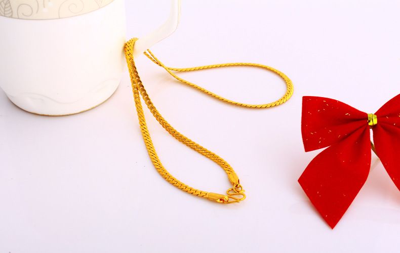 24k gold plated 50cm Snake long necklace for 2014 women jewelry 2016 sell collares chain305m