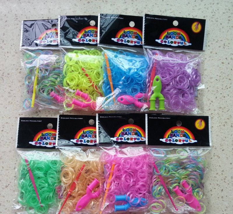 Glow In The Dark Colorful Loom Bands 300 Band 1 Y Loom 1 Hook 12 S