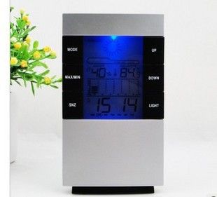 New Digital Blue LED backlight Temperature Humidity Meter Thermometer Hygrometer Clock 3210